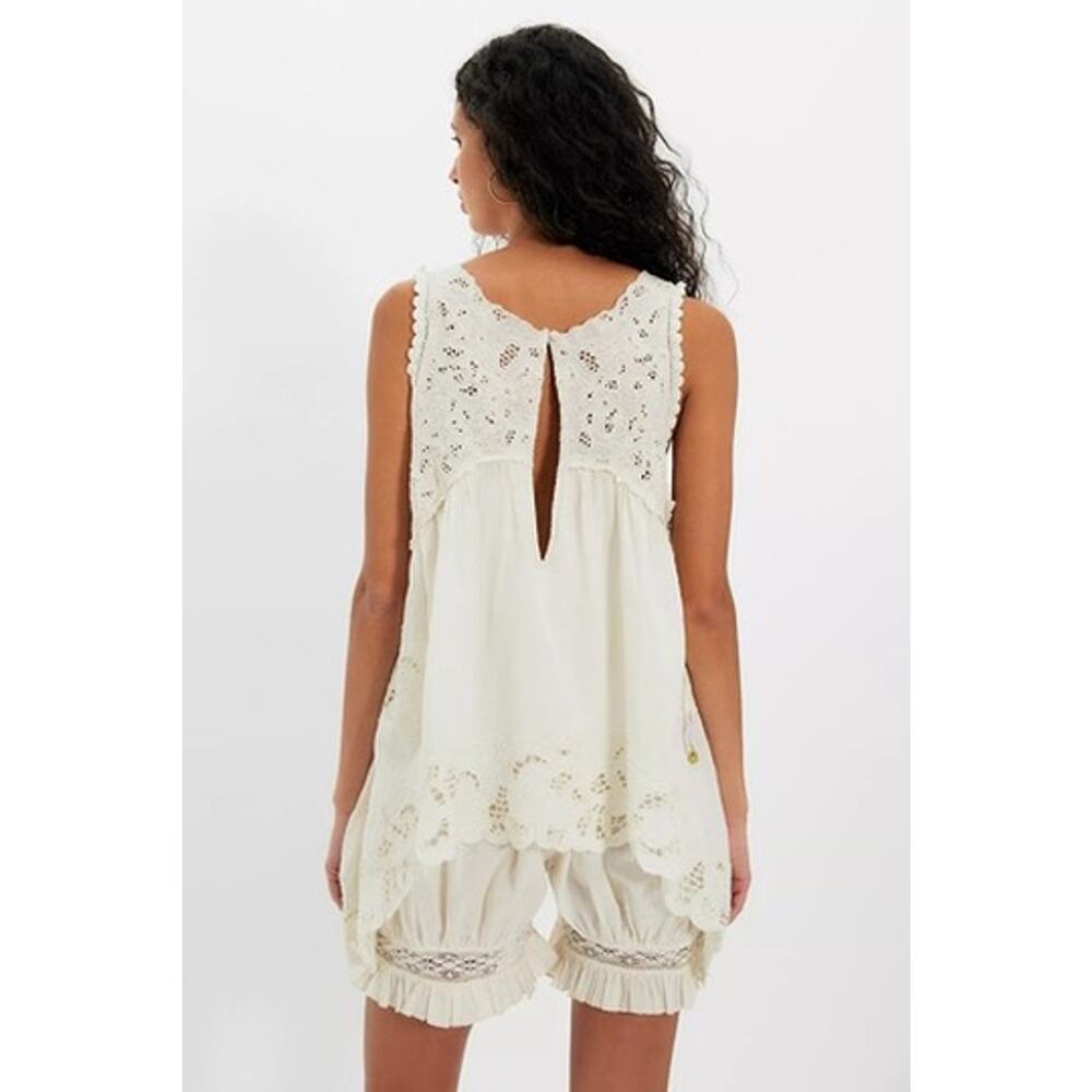 Free People Eye Catcher Bloomsie Romper, NWT, White, Size S - Picture 2 of 4